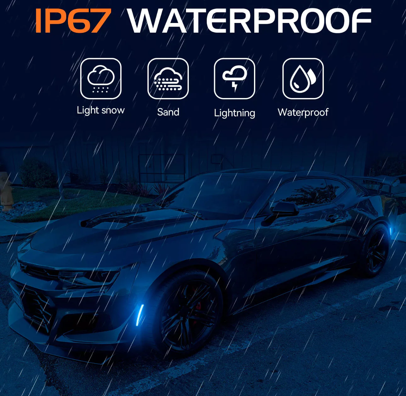 CAMARO 16-24 FRONT/REAR SMOKED LED SIDE MARKERS - Image 9