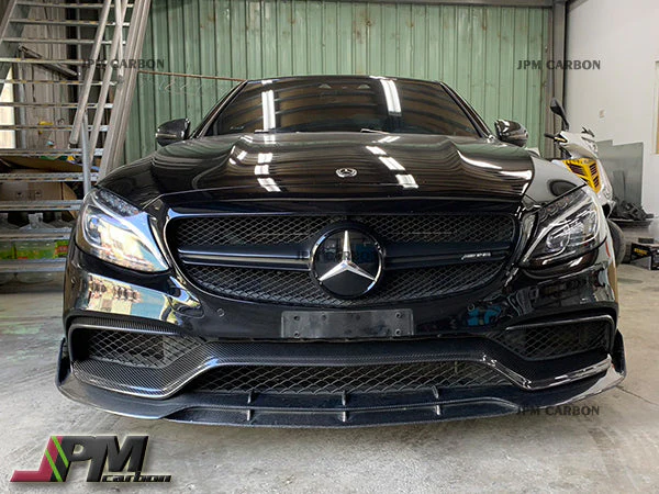 Carbon Fiber Front Bumper Center Lip Fits For 2015-2021 Mercedes-Benz W205 C63 Only - Image 2