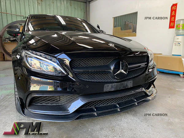 Carbon Fiber Front Bumper Center Lip Fits For 2015-2021 Mercedes-Benz W205 C63 Only - Image 4