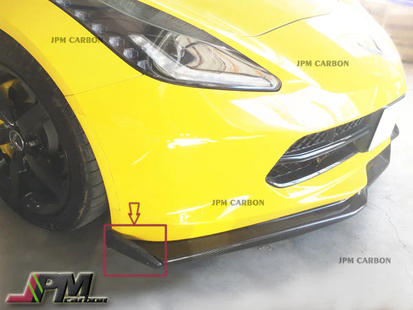 Carbon Fiber Front Side Deflectors Winglets Fits For 2014-2019 Chevrolet Corvette C7 - Image 3