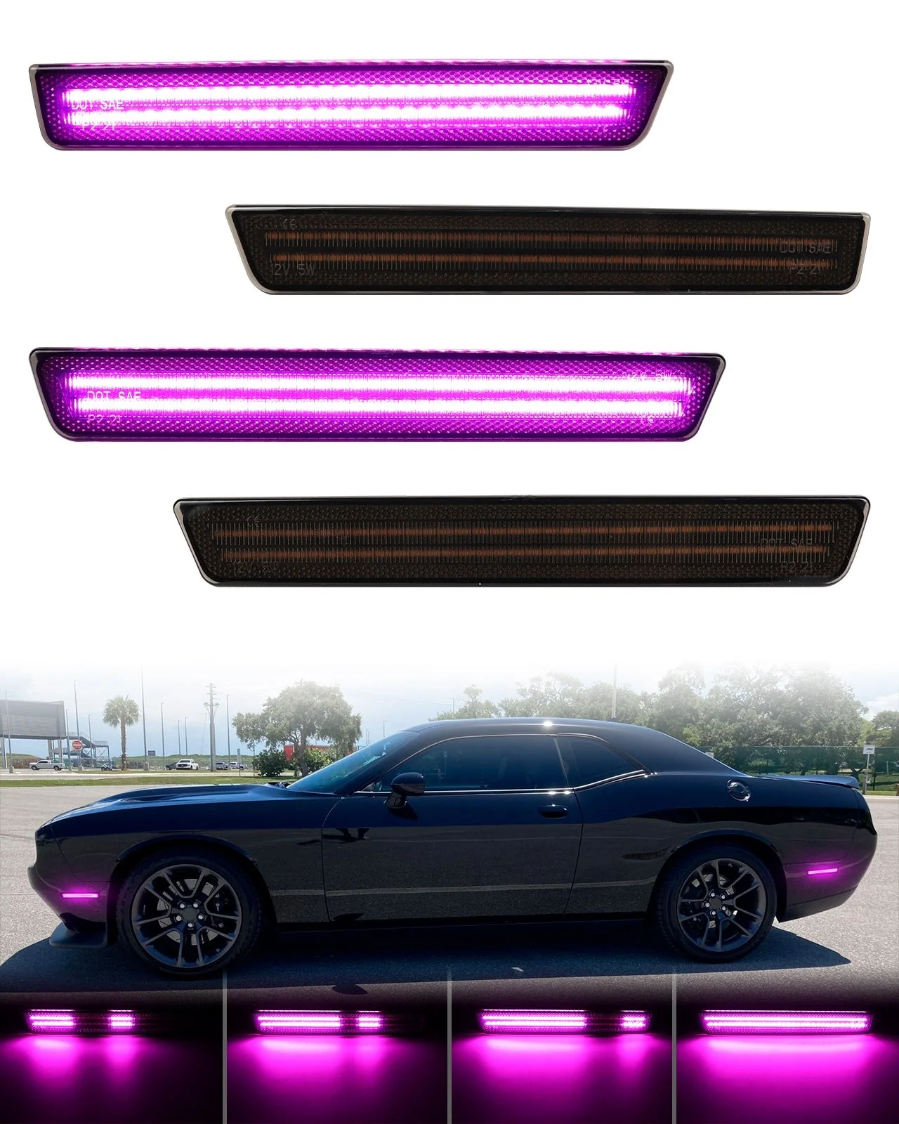 CHALLENGER 15-23 FRONT/REAR DYNAMIC SMOKED LED SIDE MARKERS - Image 4