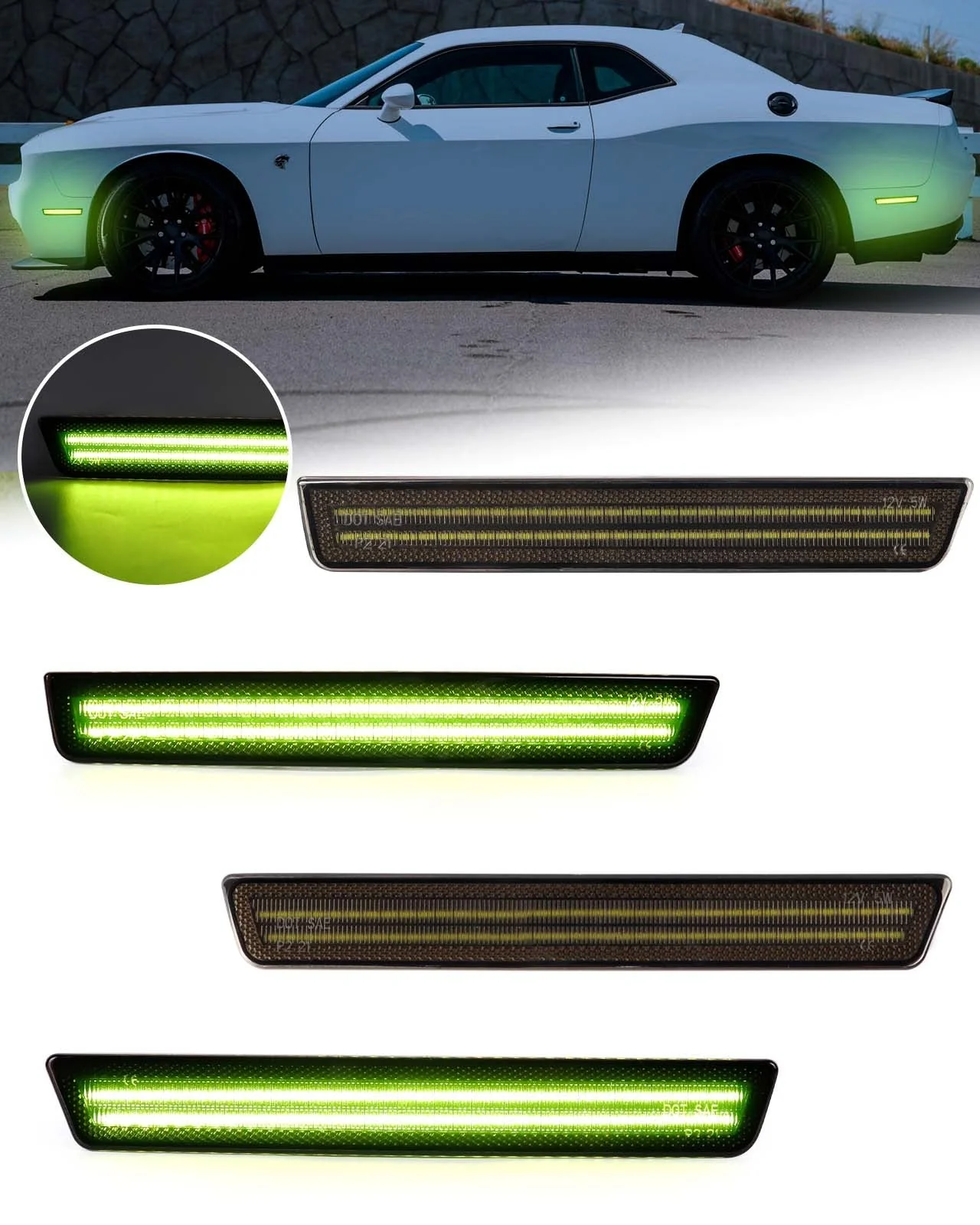 CHALLENGER 15-23 FRONT/REAR SMOKED LED SIDE MARKERS - Image 6