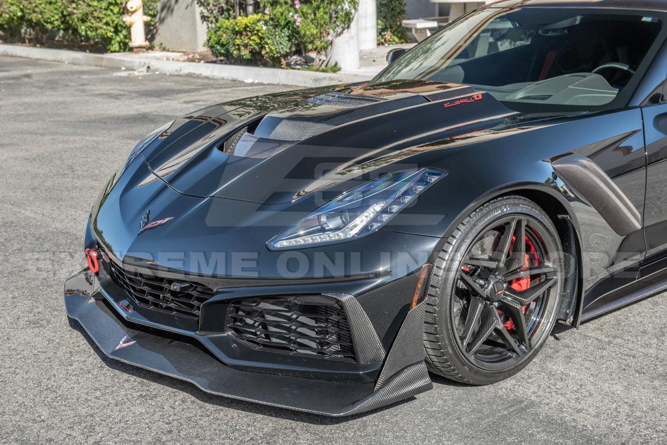 Chevrolet Corvette C7 ZR1 Carbon Fiber Front Lip Splitter & Side Winglet - Image 4
