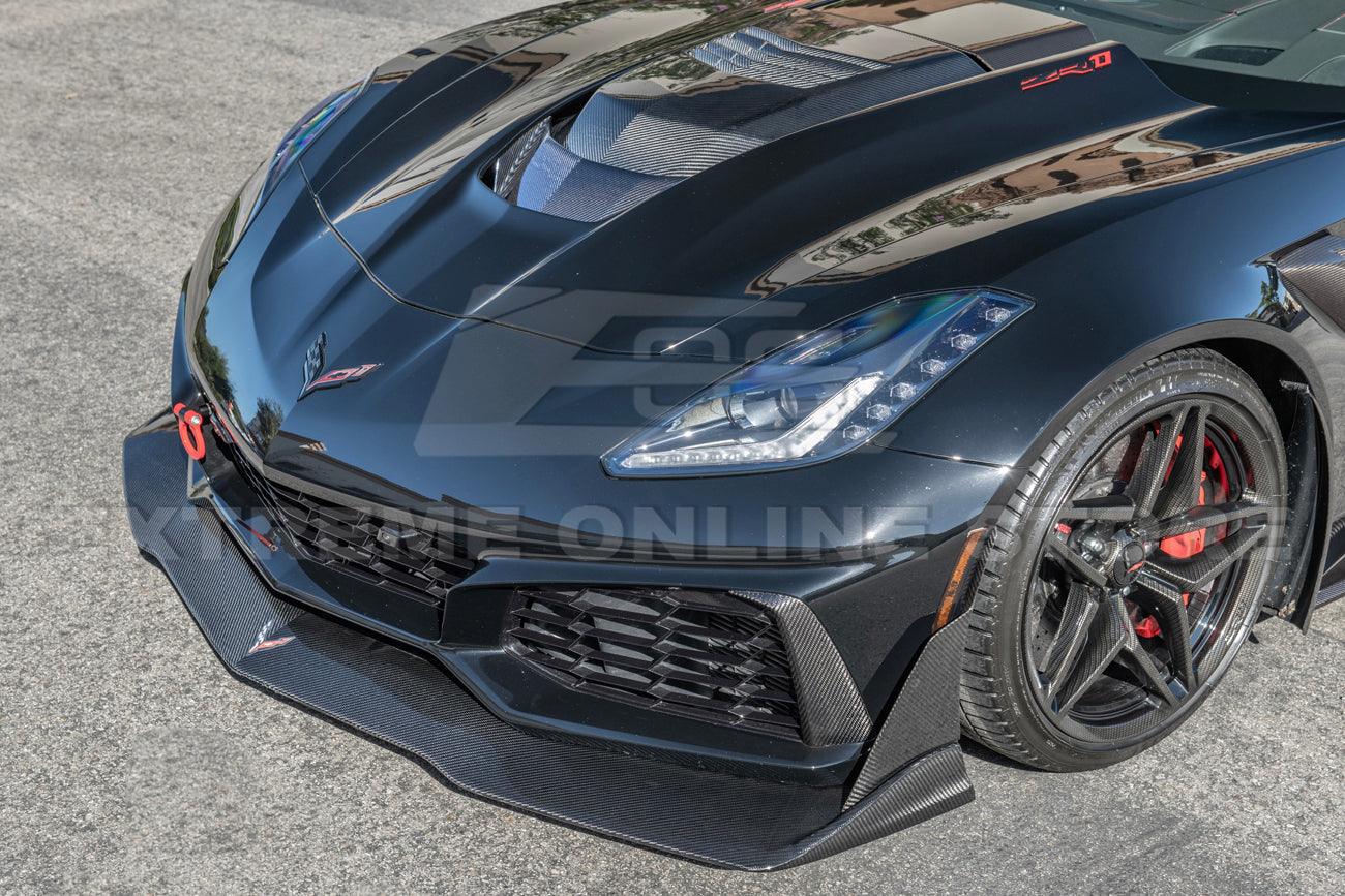 Chevrolet Corvette C7 ZR1 Carbon Fiber Front Lip Splitter & Side Winglet - Image 8