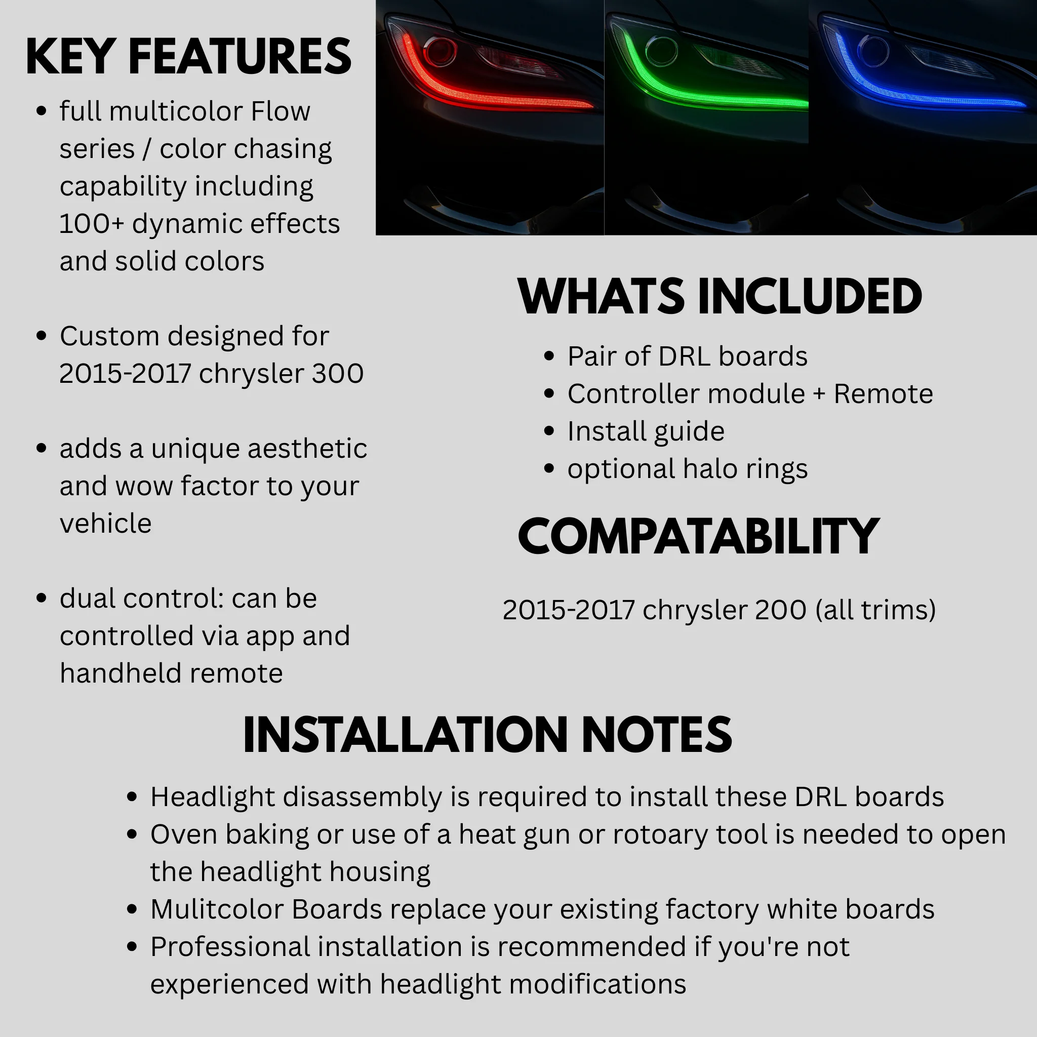 Chrysler 200 Flow Series DRL Boards (2015-2017) - Image 6