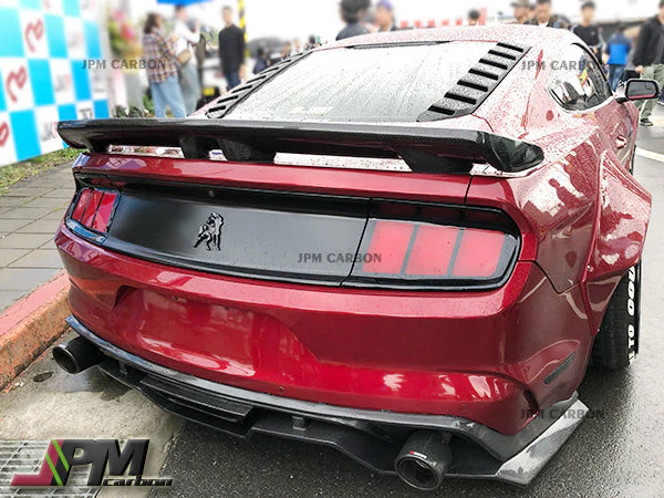 CJ Style Carbon Fiber Trunk Spoiler Fits For 2015-2021 Ford Mustang Only - Image 5