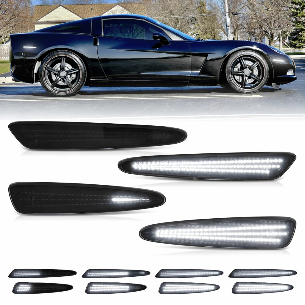 CORVETTE 05-13 FRONT/REAR DYNAMIC SMOKED LED SIDE MARKER - Image 2