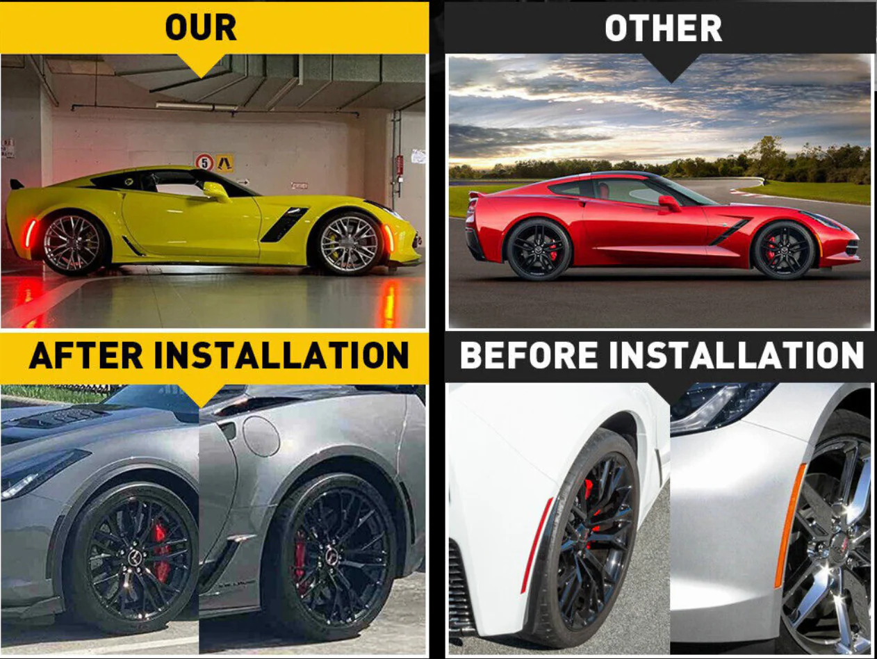 CORVETTE 14-19 FRONT/REAR SMOKED LED SIDE MARKERS - Image 4