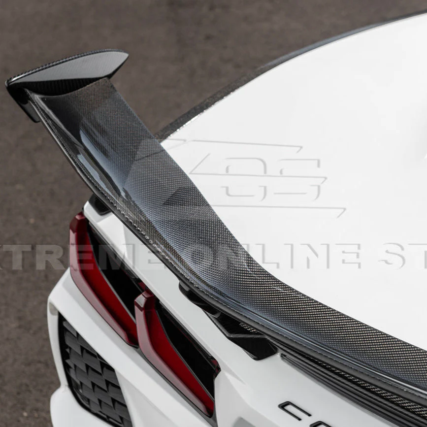 Z06 Conversion Corvette C8 All Model DRY CARBON FIBER Rear High Wing - Image 20