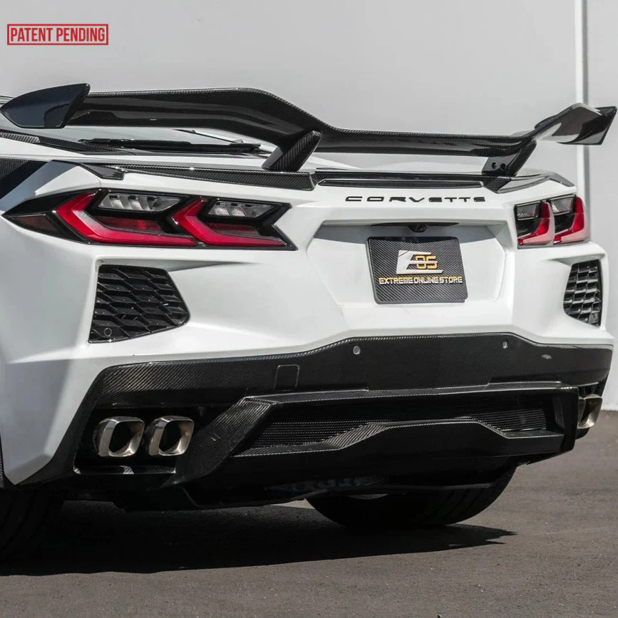Z06 Conversion Corvette C8 All Model DRY CARBON FIBER Rear High Wing - Image 3