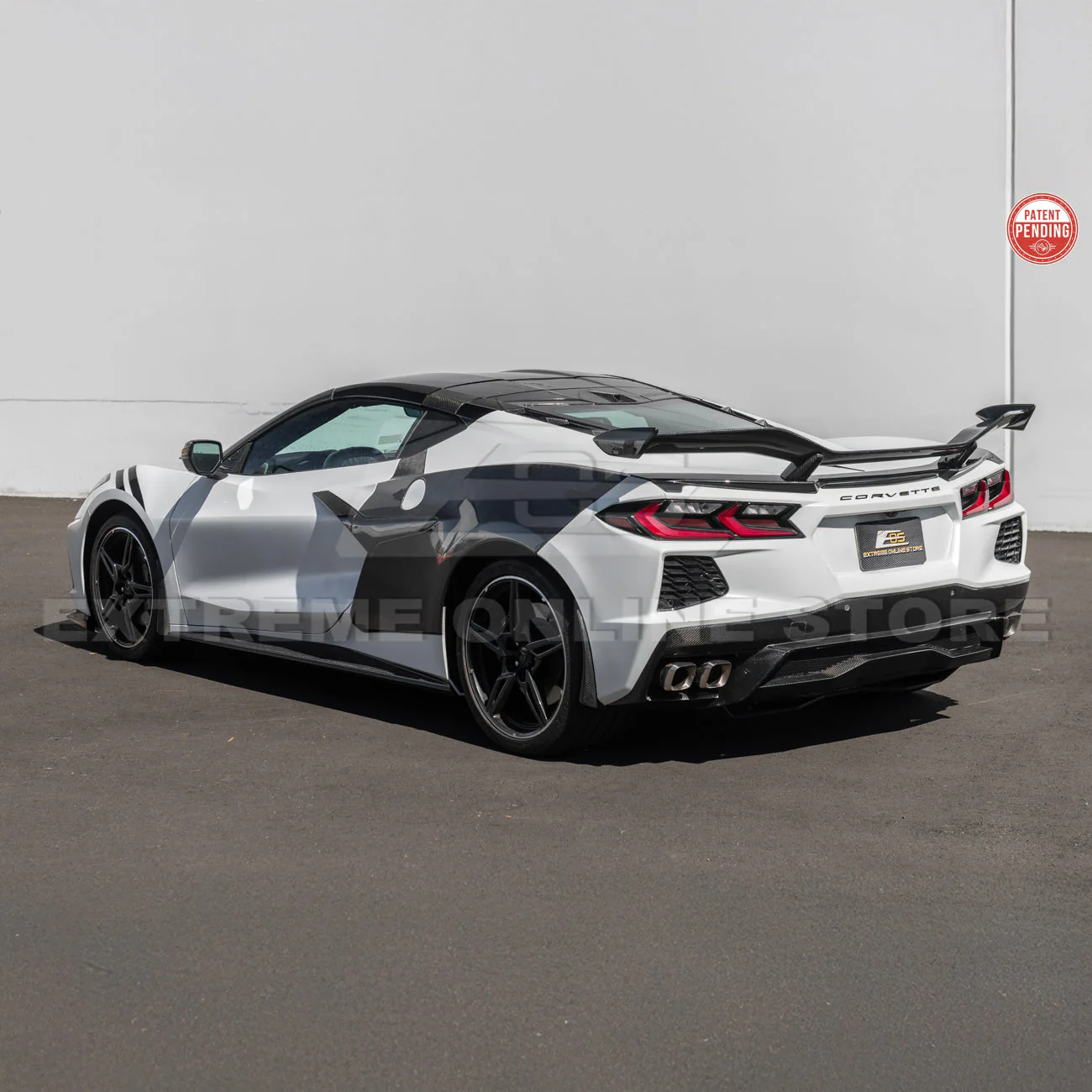 Z06 Conversion Corvette C8 All Model DRY CARBON FIBER Rear High Wing - Image 4