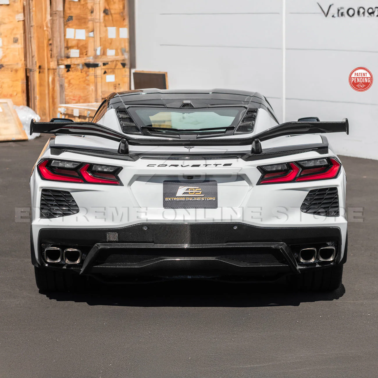 Z06 Conversion Corvette C8 All Model DRY CARBON FIBER Rear High Wing - Image 9