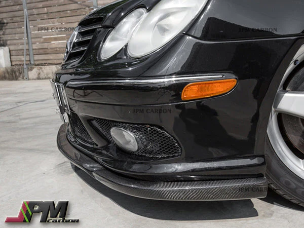 CS Style Carbon Fiber Front Bumper Add-on Lip Fits For 2003-2005 Mercedes-Benz W209 CLK55 AMG Only - Image 2