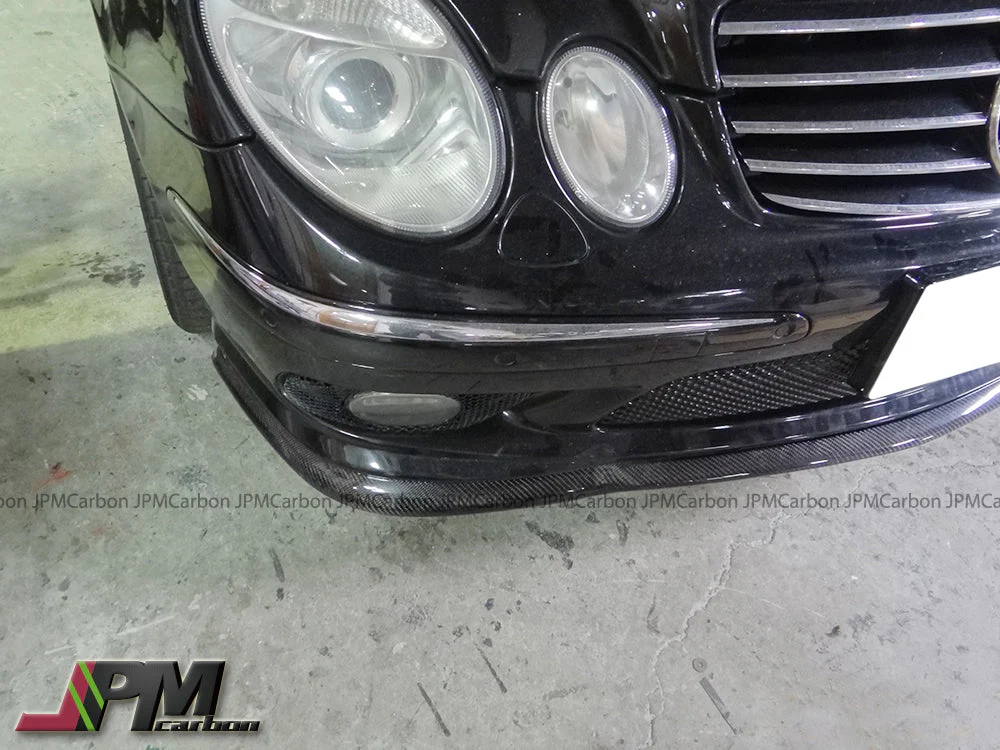 CS Style Carbon Fiber Front Bumper Add-on Lip Fits For 2006-2009 Mercedes-Benz W211 E63 AMG Only - Image 3