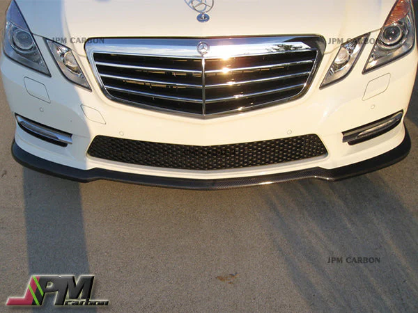 CS Style Carbon Fiber Front Bumper Add-on Lip Fits For 2010-2013 Mercedes-Benz W212 Pre-facelift E-Class with AMG Sport Package Only - Image 3