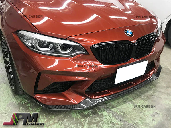 CS Style Carbon Fiber Front Bumper Add-on Lip Fits For 2019-2021 BMW F87 M2 Competition Only - Image 2
