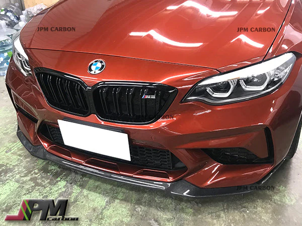CS Style Carbon Fiber Front Bumper Add-on Lip Fits For 2019-2021 BMW F87 M2 Competition Only - Image 3