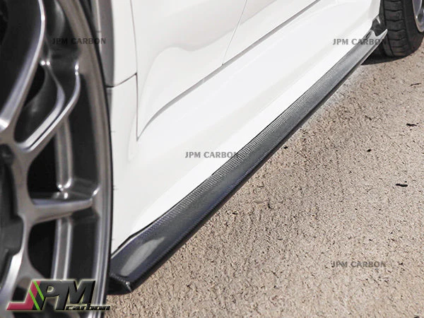 [JPMCarbon] CS Style Carbon Fiber Side Skirt Add-on Lips Fits For 2015-2021 Subaru WRX / STI Only - Image 2