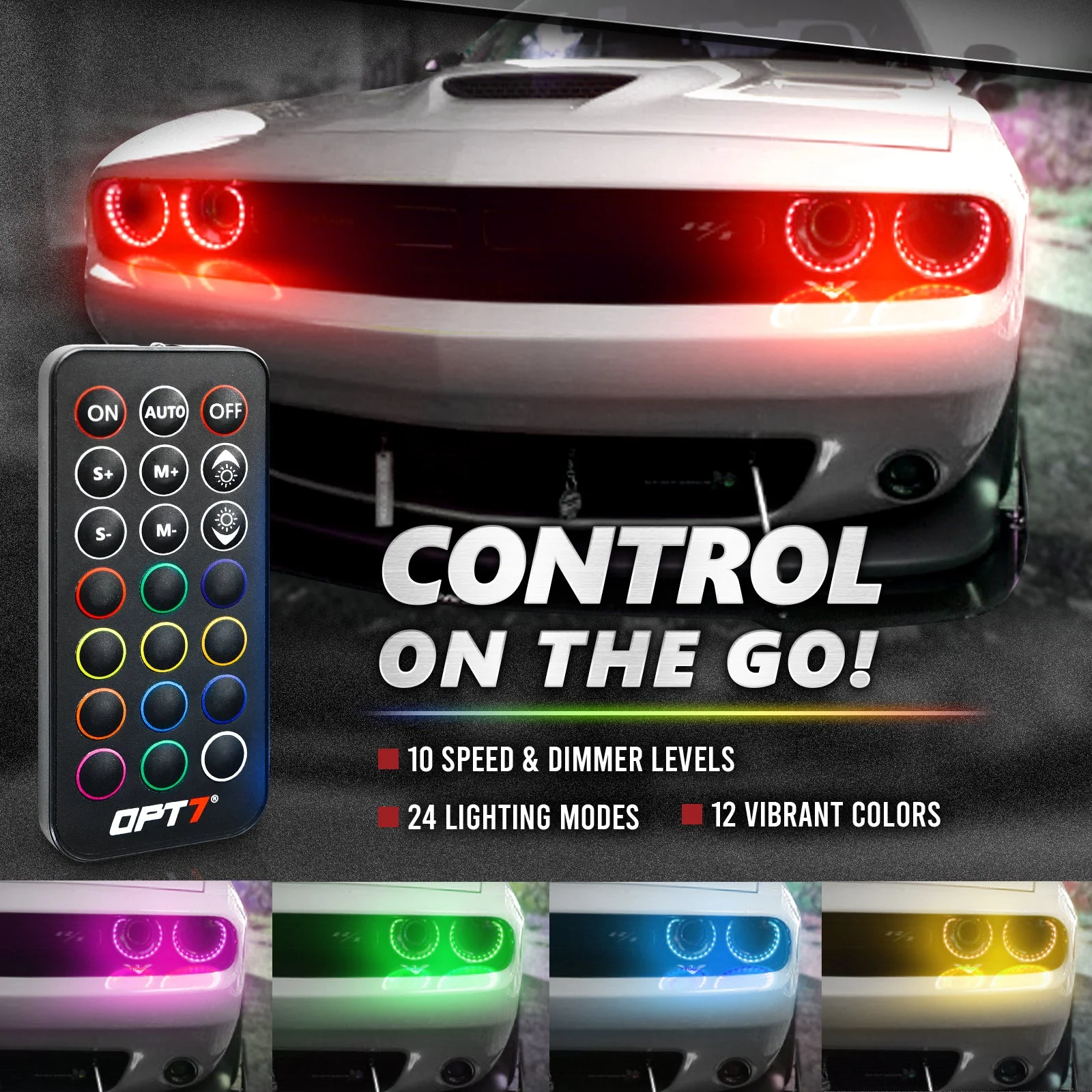 Dodge Challenger 08-23 AURA PRO Bluetooth DRL Halo RGB - Install Friendly - Image 3