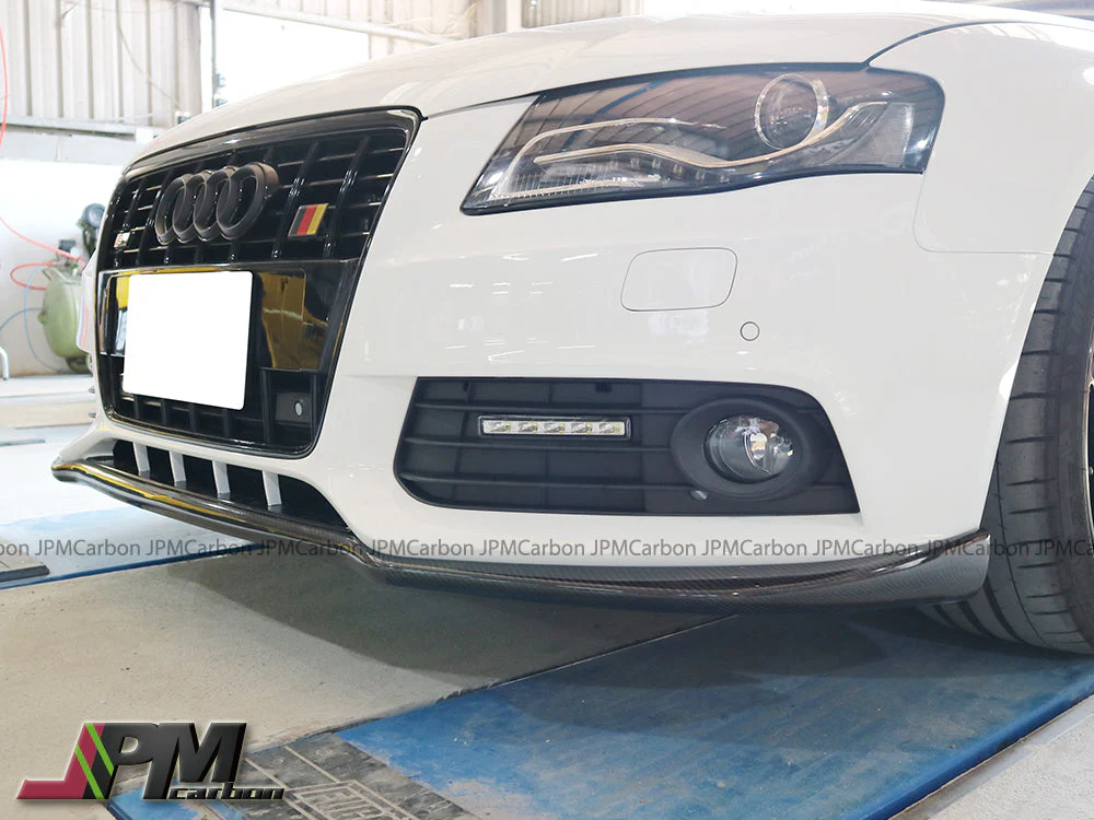 DP Style Carbon Fiber Front Add-on Lip Fits For 2009-2012 Audi A4 B8 Pre-facelift with Standard Package Only - Image 4