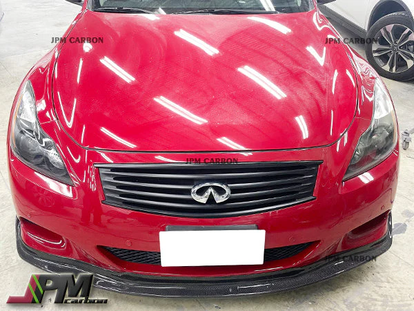 DP Style Carbon Fiber Front Bumper Add-on Lip Fits For 2010-2013 Infiniti G37 Coupe Only - Image 2