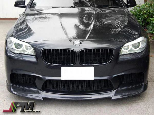 DP Style Carbon Fiber Front Bumper Add-on Lip Fits For 2011-2016 BMW F10 M5 Only - Image 4
