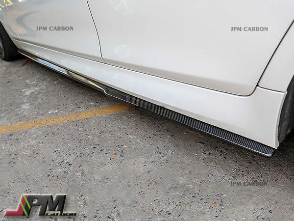 DP Style Carbon Fiber Side Skirt Add-on Lips Fits For 2011-2016 BMW F10 with M-Sport Package Only - Image 2