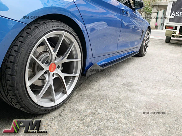 E Style Carbon Fiber Side Skirt Add-on Lips Fits For 2014-2020 BMW F32 F33 F36 with M-Sport Package Only - Image 2