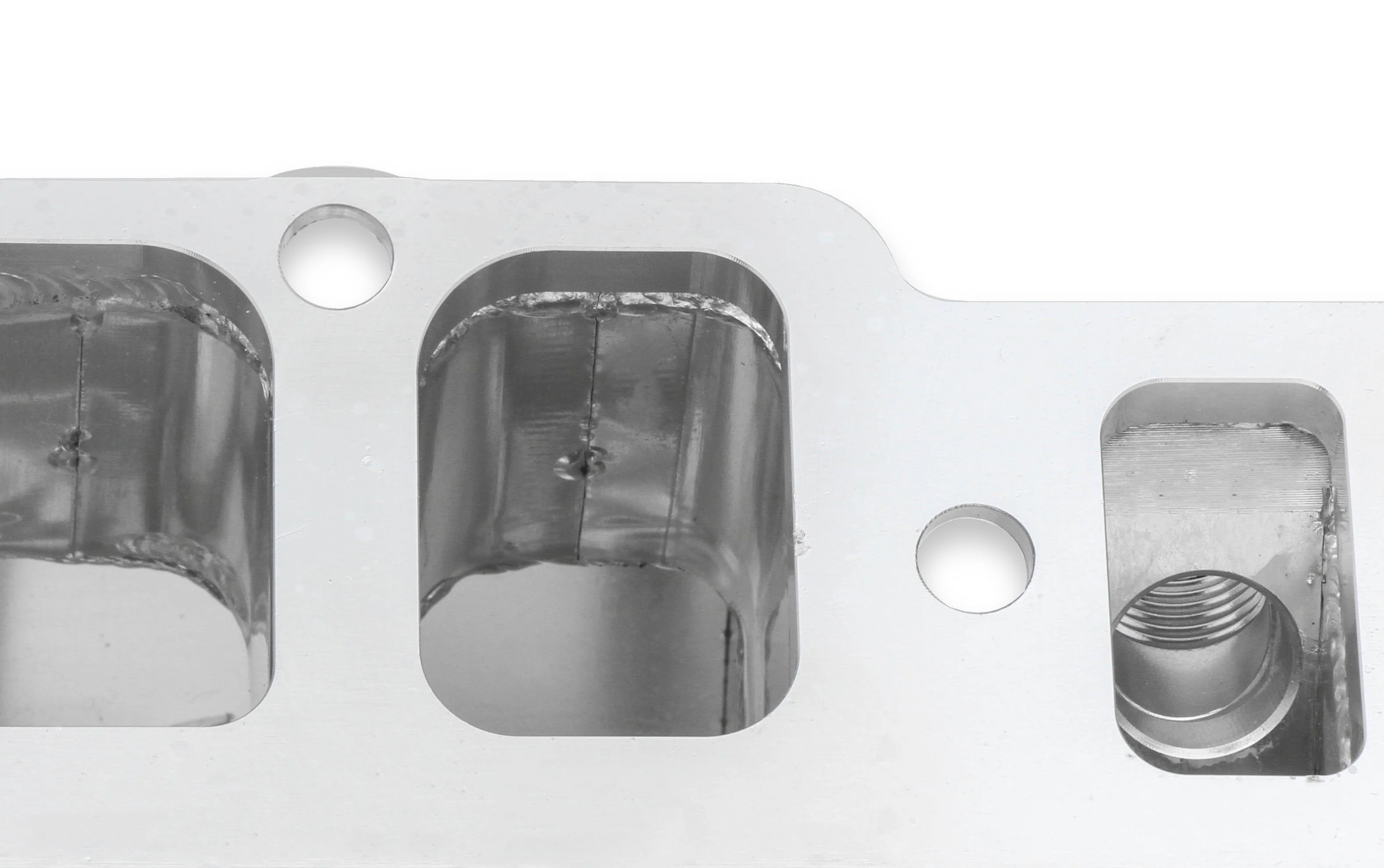 Fabricated Intake Manifold BBC Single Plane 1 x 4500 Silver with Sniper Logo - Image 9