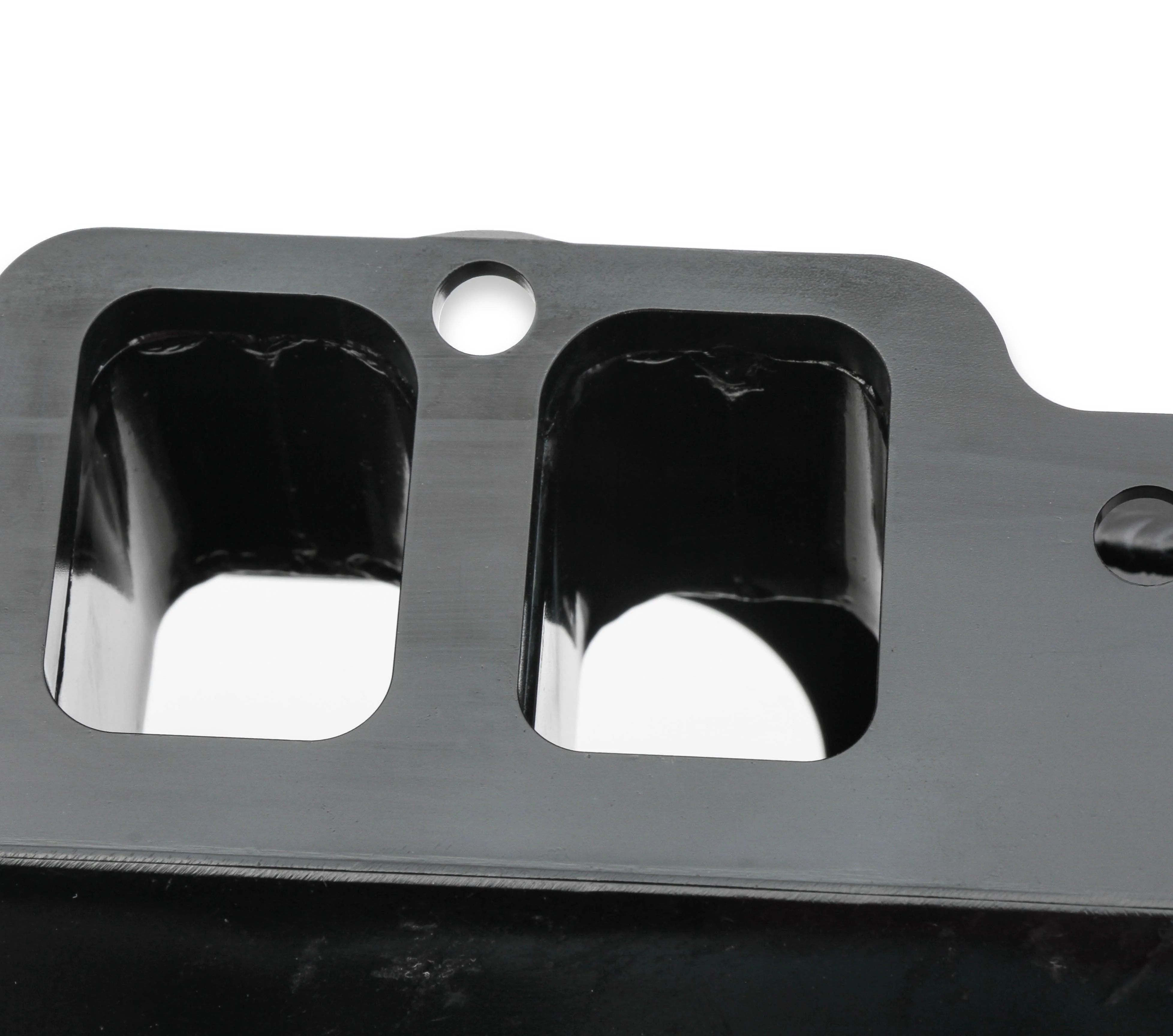 Fabricated Intake Manifold BBC Single Plane 2 x 4500 Black with Sniper Logo - Image 10