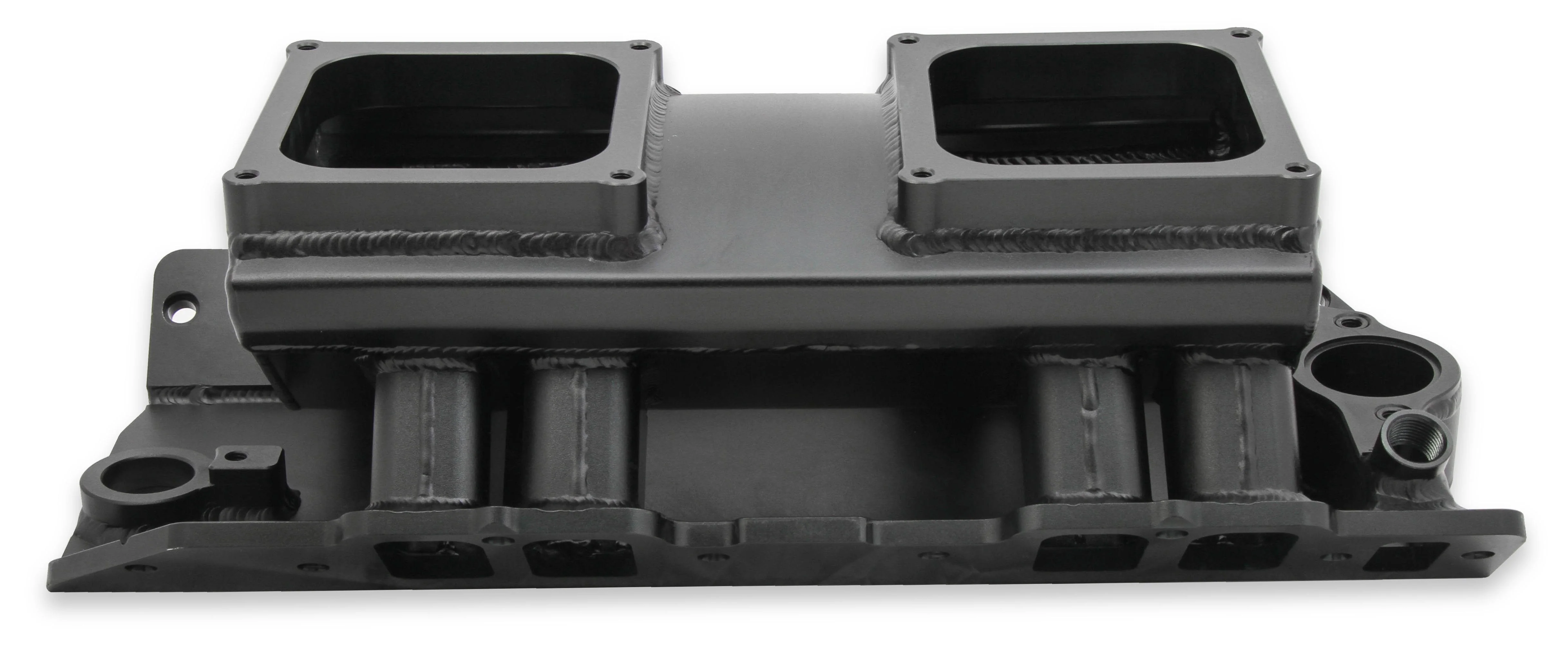 Fabricated Intake Manifold BBC Single Plane 2 x 4500 Black with Sniper Logo - Image 6