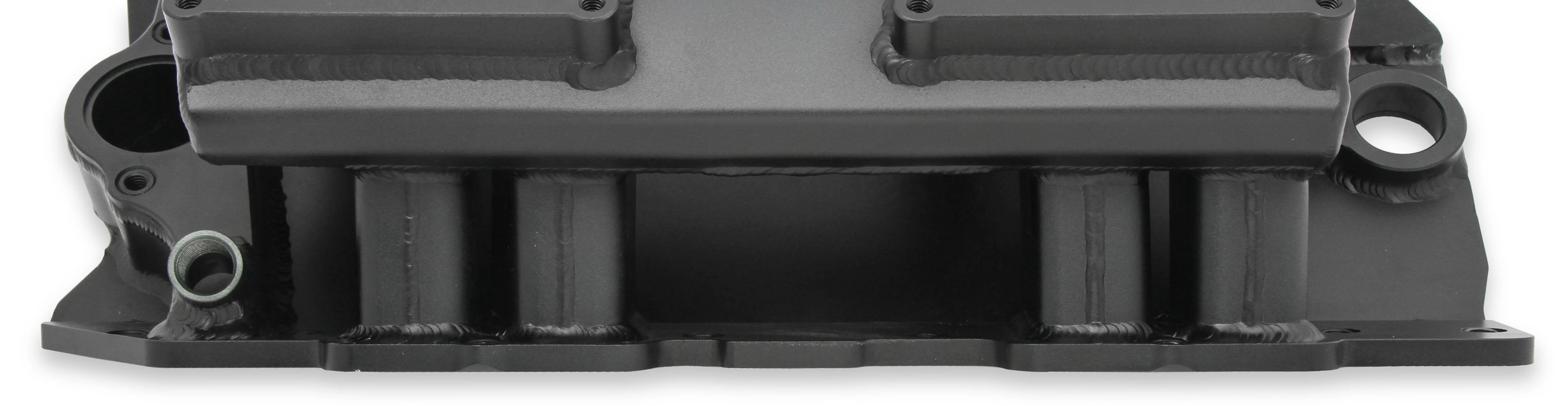 Fabricated Intake Manifold BBC Single Plane 2 x 4500 Black with Sniper Logo - Image 7
