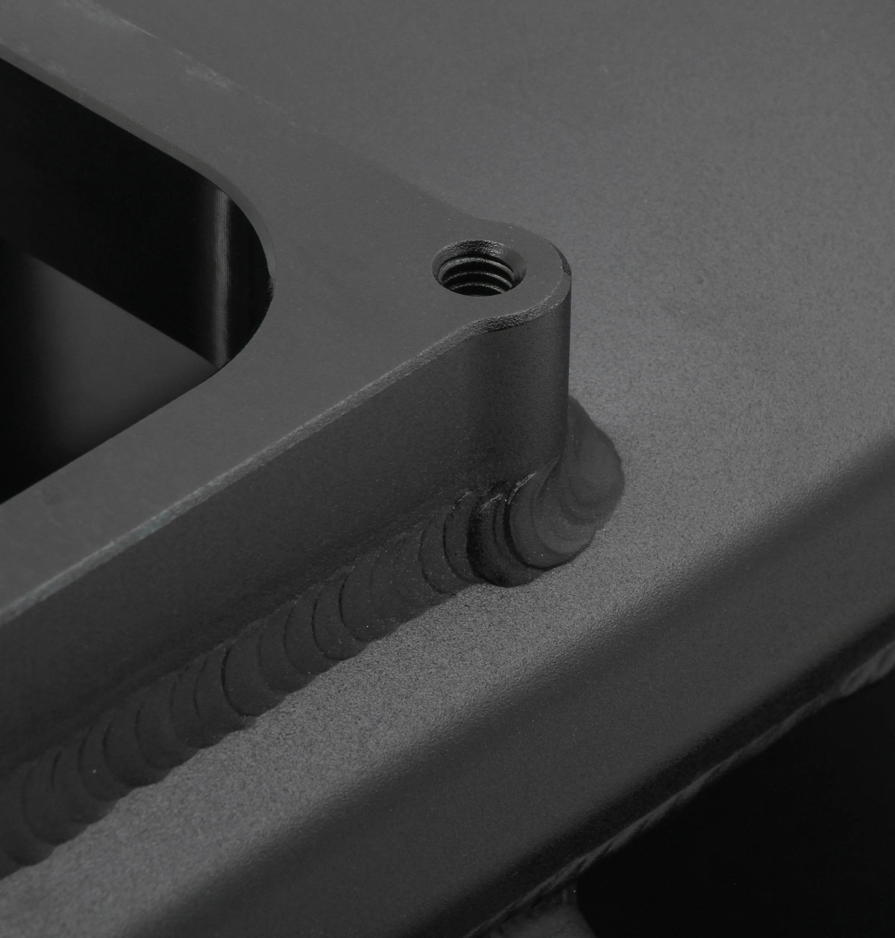 Fabricated Intake Manifold BBC Single Plane 2 x 4500 Black with Sniper Logo - Image 8