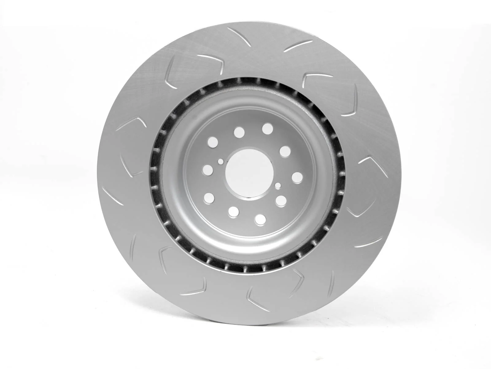 FactionFab Slotted Front Rotor V2 Dual Drilled 5x100/114 Subaru STI 2018-2021 - Image 2
