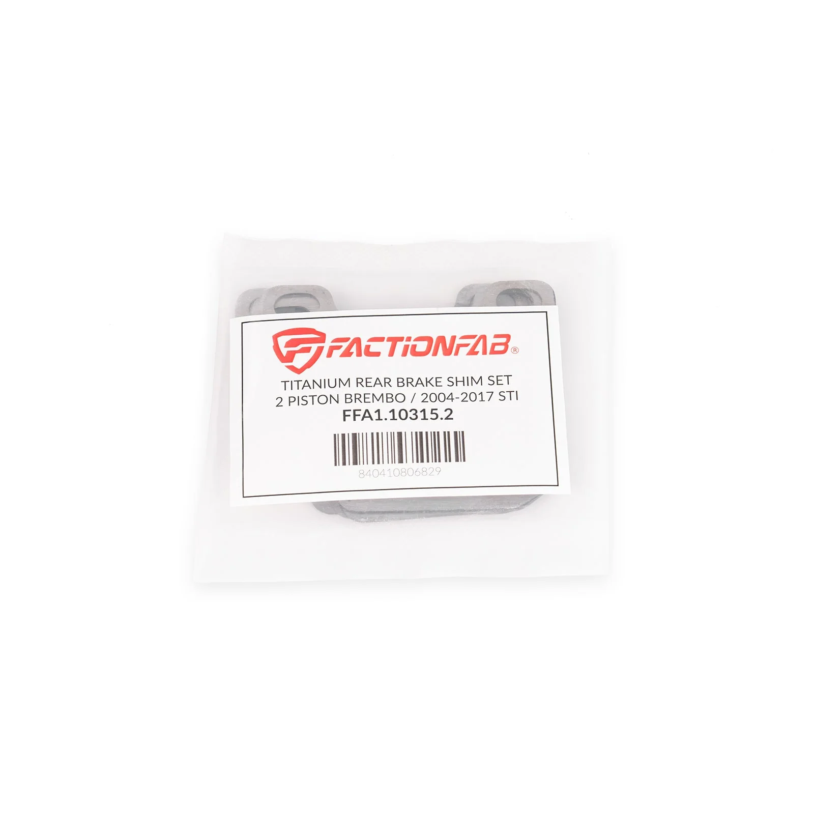 FactionFab Titanium Rear Brake Shim Set 2 Piston Brembo / 2004-2017 STI - Image 3