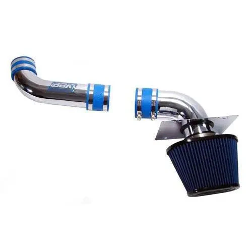 Ford Mustang 5.0 Cold Air Intake Kit Fender well Style Powder Coated Chrome 86-93