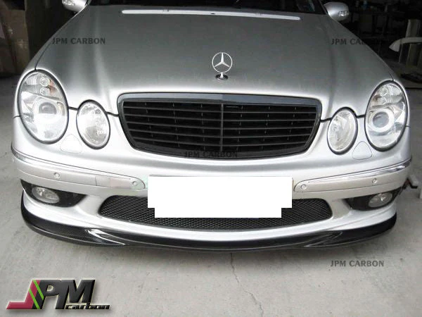 GH Style Carbon Fiber Front Bumper Add-on Lip Fits For 2003-2005 Mercedes-Benz W211 E55 AMG Only - Image 2