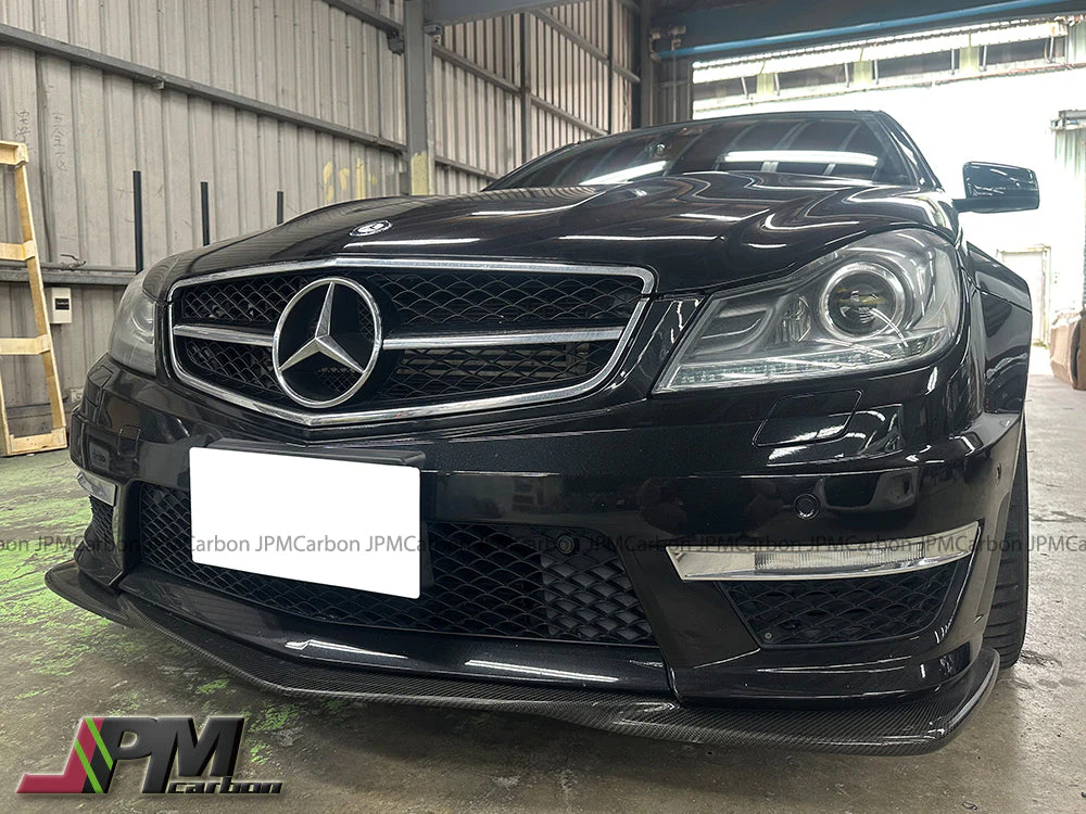 GH Style Carbon Fiber Front Bumper Add-on Lip Fits For 2012-2014 Mercedes-Benz W204 C204 Facelift C63 - Image 2