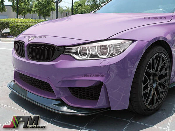 GS Style Carbon Fiber Front Bumper Add-on Lip Fits For 2015-2020 BMW F80 M3 / F82 M4 Only - Image 4