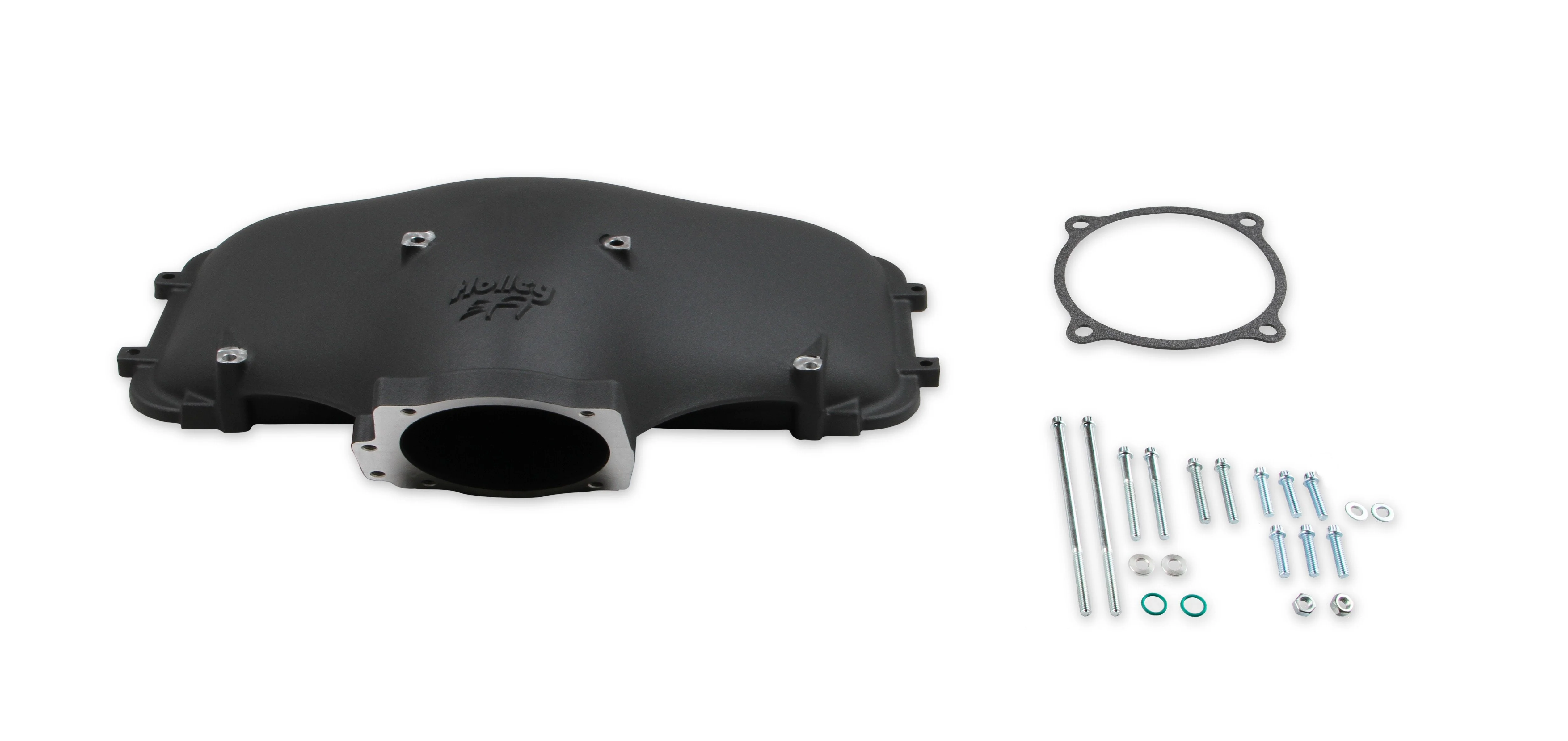 HI-RAM 105MM Cast Side Mount Plenum Top - Black Finish- 86-95 Ford 5.0 Style - Image 2