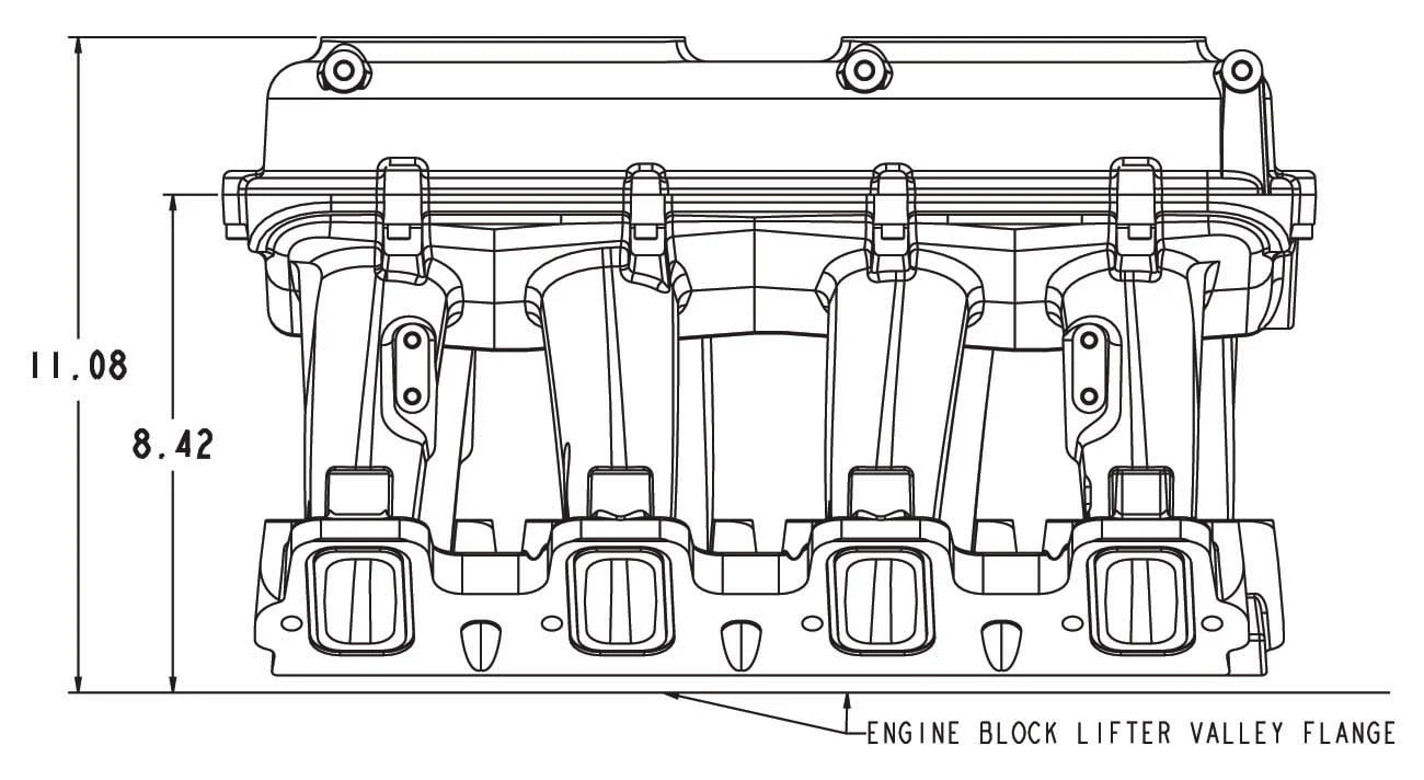 Hi-Ram Intake - GM LS3/L92 - 2 x 4150 (2 x 1000cfm sideways or inline mounting) - Image 2