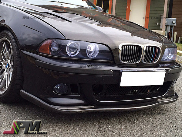 HM Style Carbon Fiber Front Bumper Add-on Lip Fits For 1996-2003 BMW E39 M5 Only - Image 3