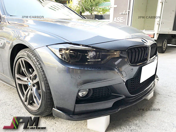 HM Style Carbon Fiber Front Bumper Add-on Lip Fits For 2012-2018 BMW F30 F31 with M-Sport Package Only - Image 2