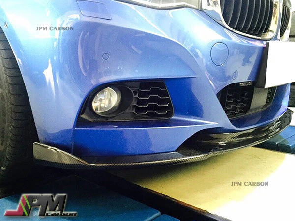 HM Style Carbon Fiber Front Bumper Add-on Lip Fits For 2014-2019 BMW F34 with M-Sport Package Only - Image 2