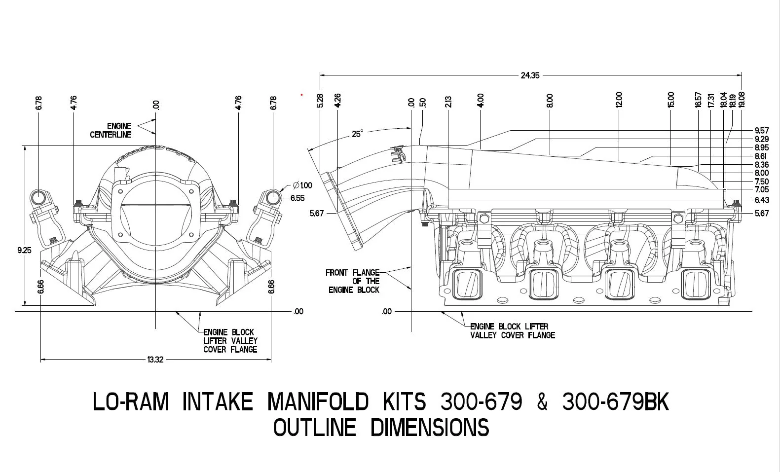 Holley Lo-Ram Manifold Kit Single Injector- Black - GM LS3/L92 - Image 7