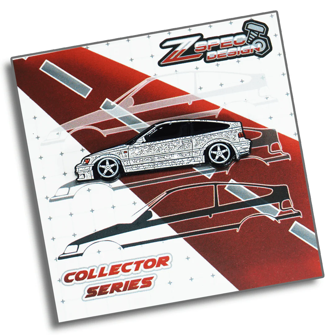 Honda CRX (Red/White/Yellow/Glitter-Silver) Collector Lapel/Hat Pin - ZSPEC Design - Image 3