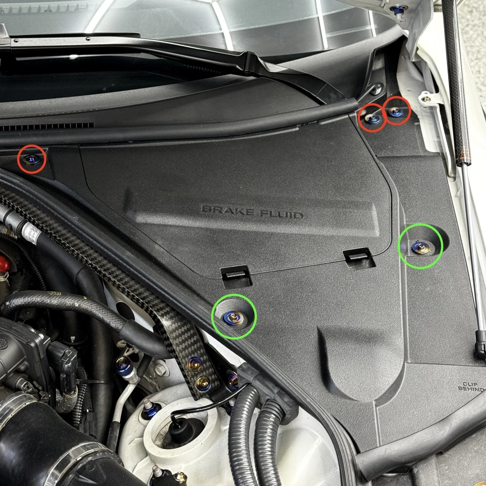 JDC Titanium Battery & Brake Reservoir Panel Plastic Rivet Replacement Kit | Nissan R35 GT-R - Image 4