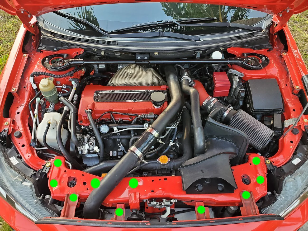 JDC Titanium Radiator Support Area Hardware Kit | Mitsubishi Evo X - Image 2