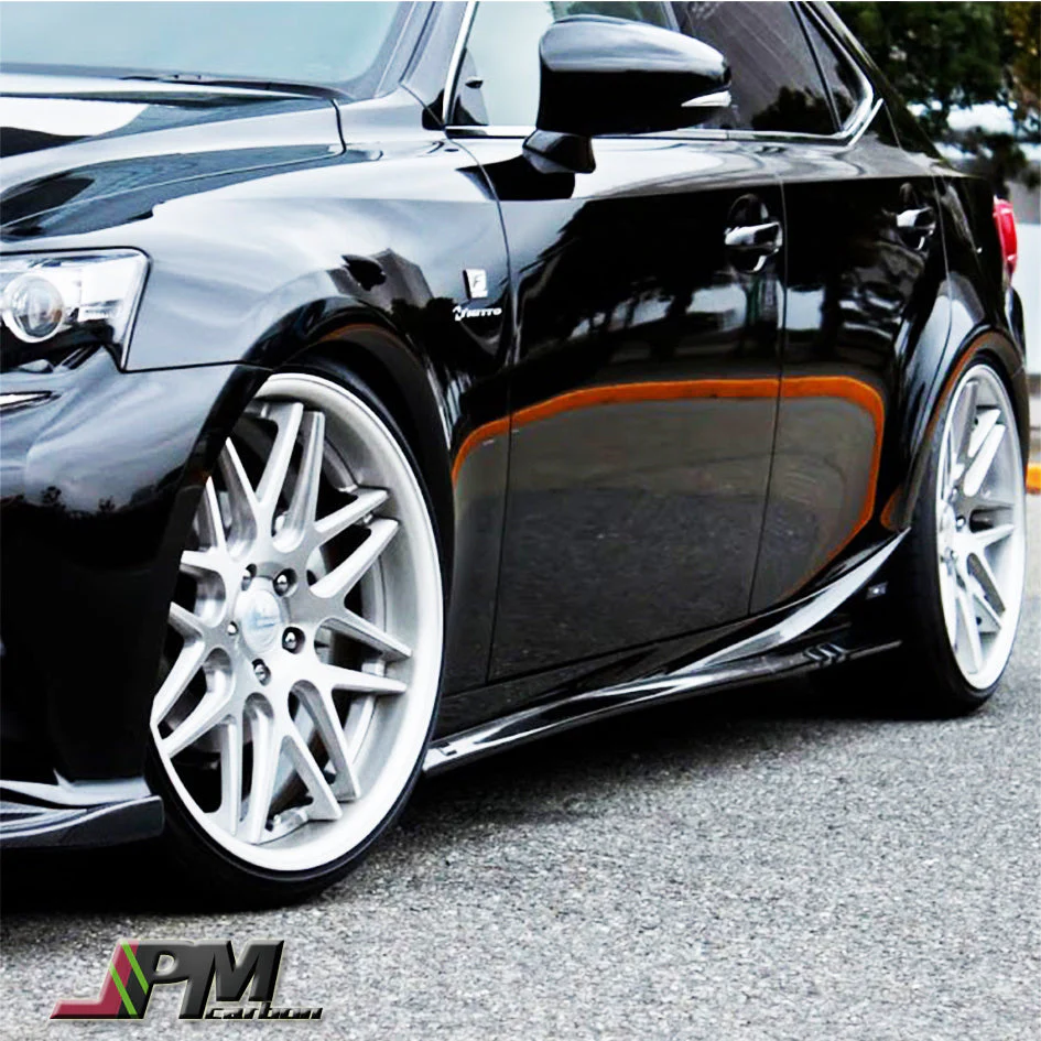 JDM Style Carbon Fiber Side Skirt Add-on Lips Fits For 2014-2020 Lexus IS with F-Sport Package Only - Image 3