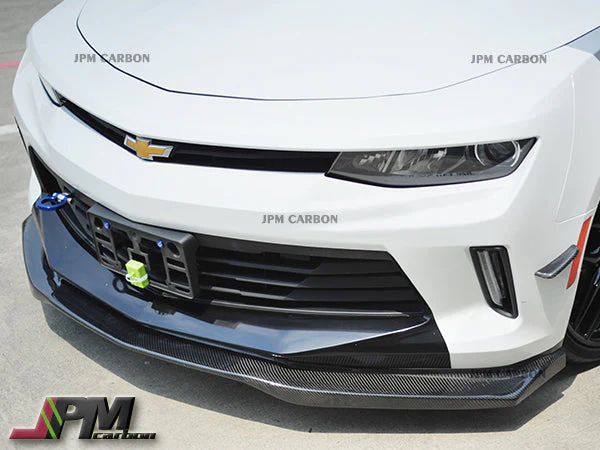 JPM R1 Carbon Fiber Front Bumper Add-on Lip Fits For 2016-2018 Chevy Camaro LS LT RS - Image 2